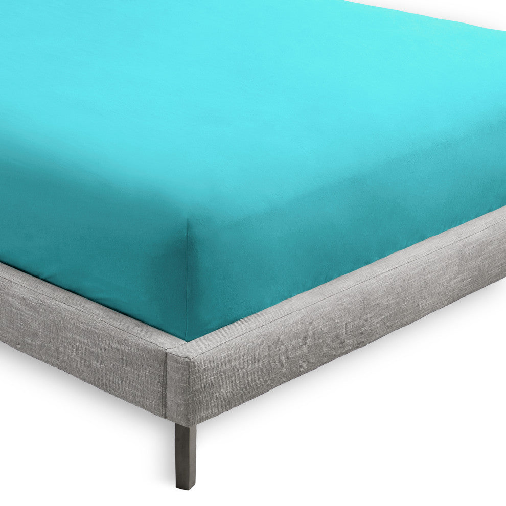 Bare Home Microfiber Fitted Sheets - Set of 2, Aqua, Twin Xl