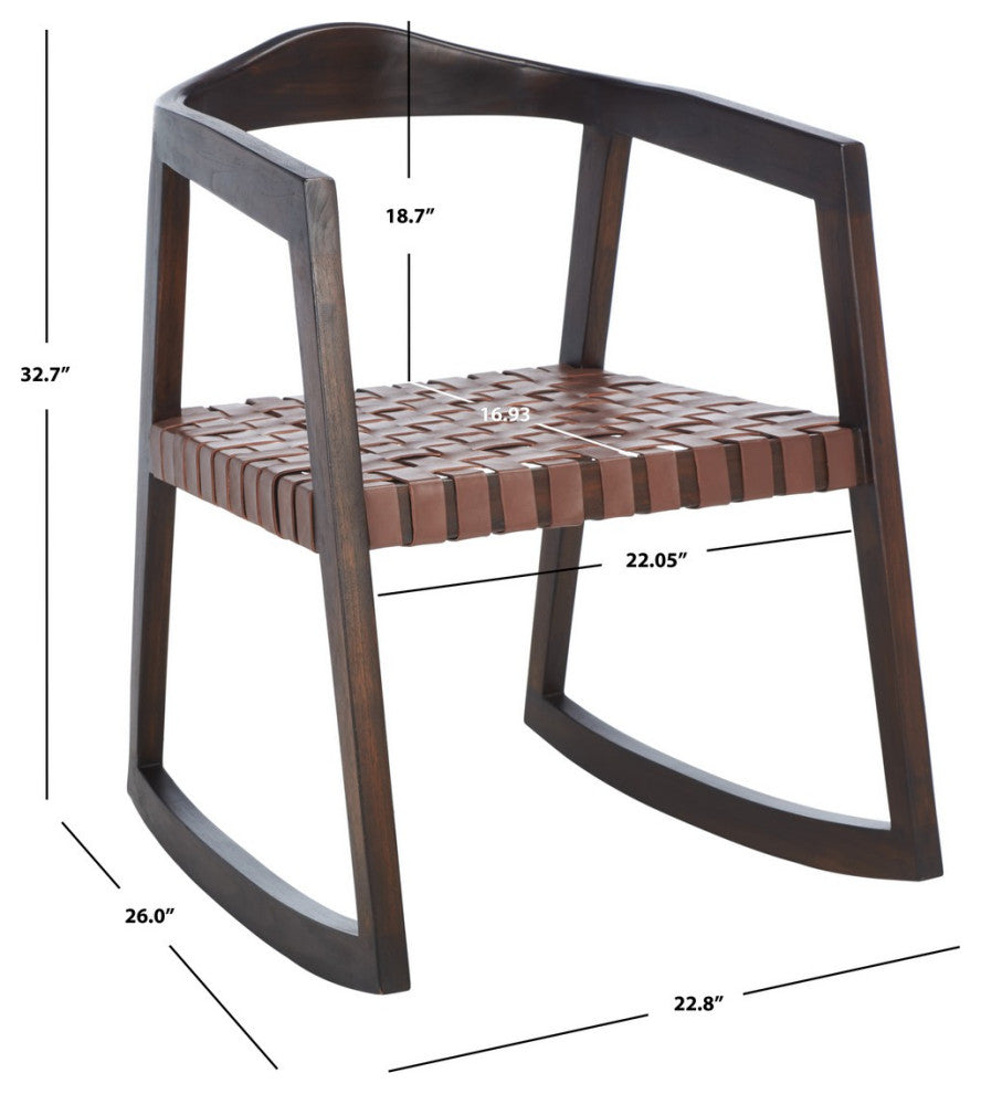 Safavieh Willa Rocking Dining Chair, Cognac/Walnut