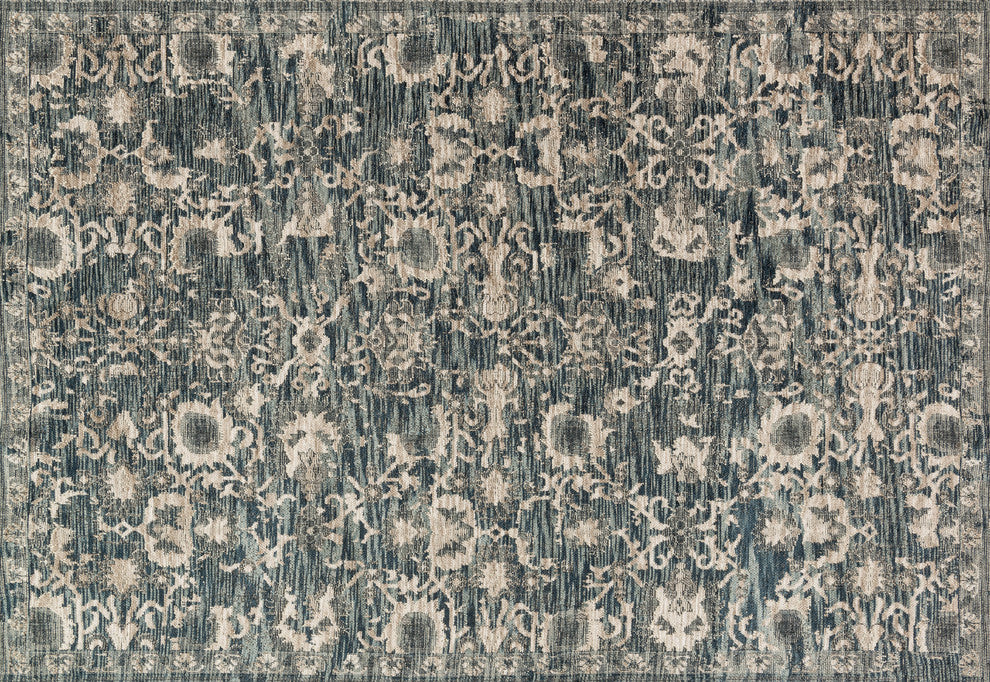 Izmir Rug, Navy and Neutral, 2'8"x10'