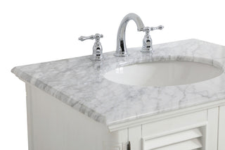 Home Living Single Bathroom Vanity, Antique White, 30"