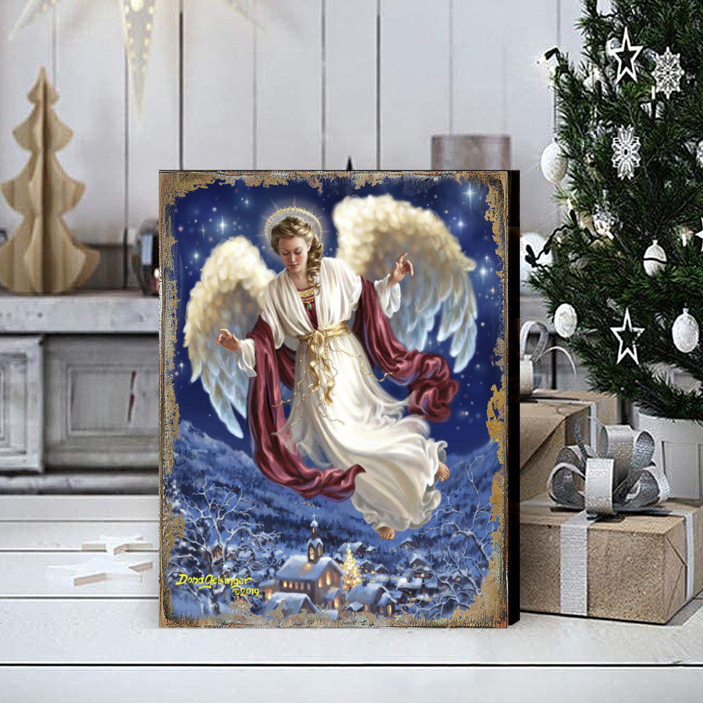 Peace on Earth Wooden Block, 12 X 9
