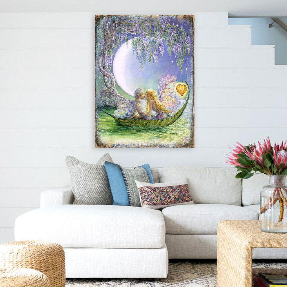 Wisteria Moon Wall and Table Top Wooden Decor, 48x36