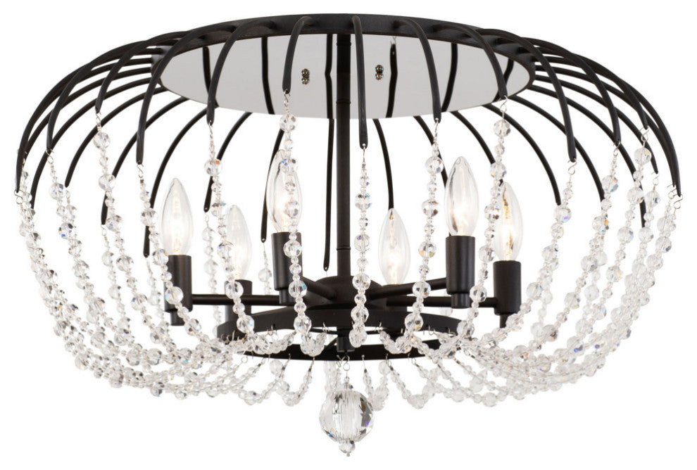 Voliere 6-Lt Semi-Flush - Matte Black