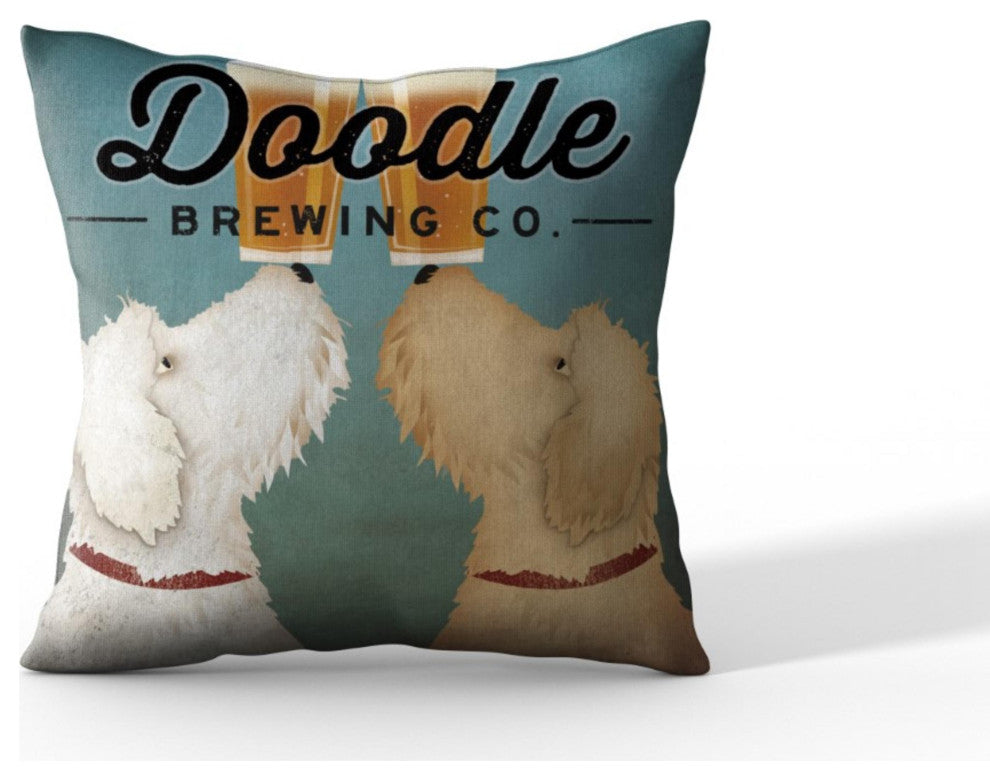 Cortesi Home Doodle Beer Double' by Ryan Fowler, Pillow