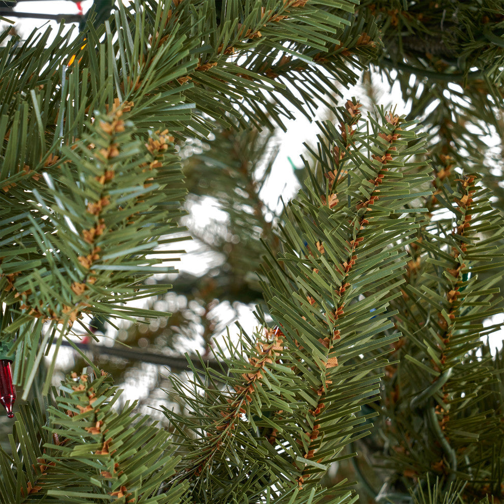 7-foot Fraser Fir Pre-Lit or Unlit String Light Hinged Artificial Christmas Tree, Pre-Lit Multi-Colored