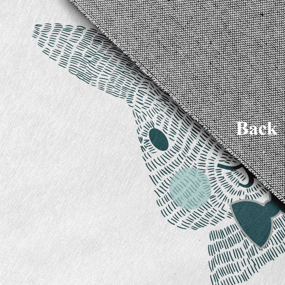 Monochrome Bunny Easter Chenille Rug, Ocean Abyss Green, 4'x6'