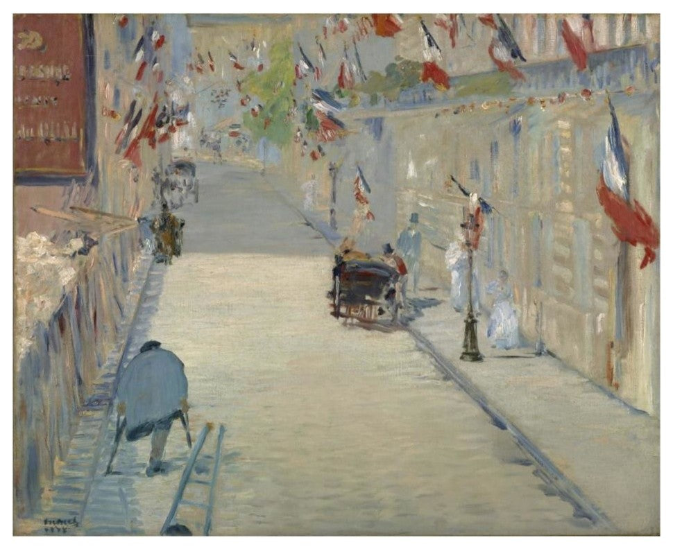 "The Rue Mosnier with Flags" Digital Paper Print by Edouard Manet, 30"x24"