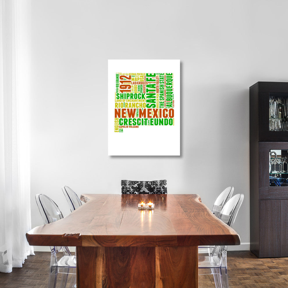 "New Mexico Word Cloud Map" Fine Art Print