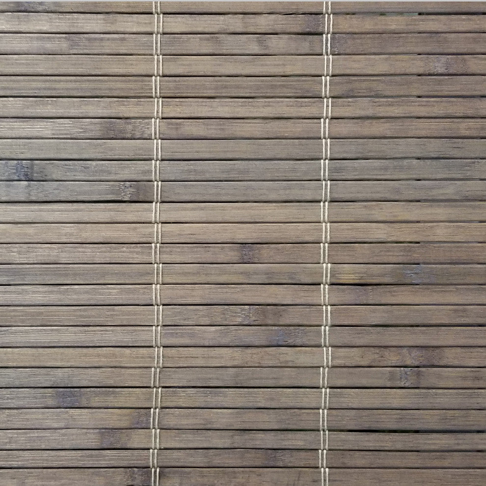 Cordless Driftwood Dockside Flatstick Bamboo Roman Shade, 29"x64"
