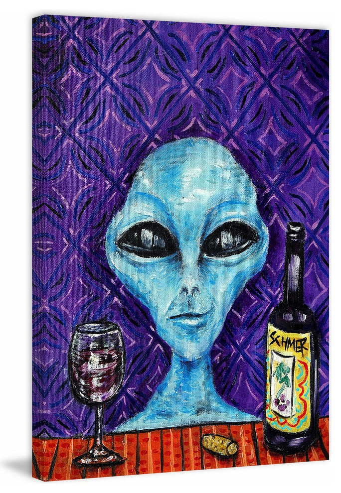 "Alien Wine" Painting Print on Wrapped Canvas, 30"x45"
