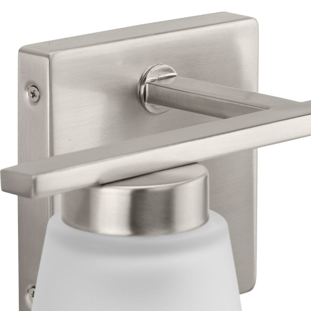 Tanner Collection Two-Light Transitional Vanity Light, Brushed Nickel