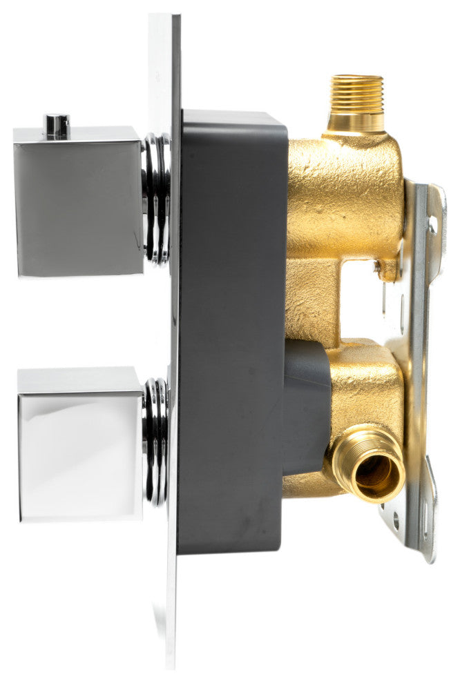 ALFI brand AB2601-PC Polished Chrome Knob 1 Way Thermostatic Shower Mixer