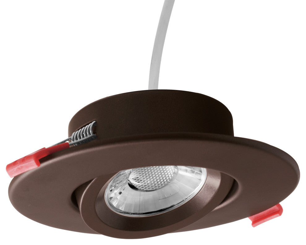 4-inch Oil-Rubbed Bronze Canless Adjustable Gimbal 3000K LED Recessed Downlight