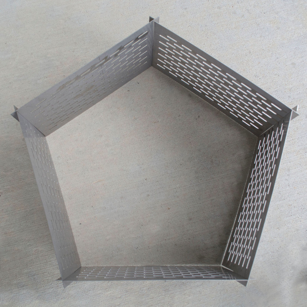 Portable 5 Panel Interlocking Stainless Steel Fire Pit