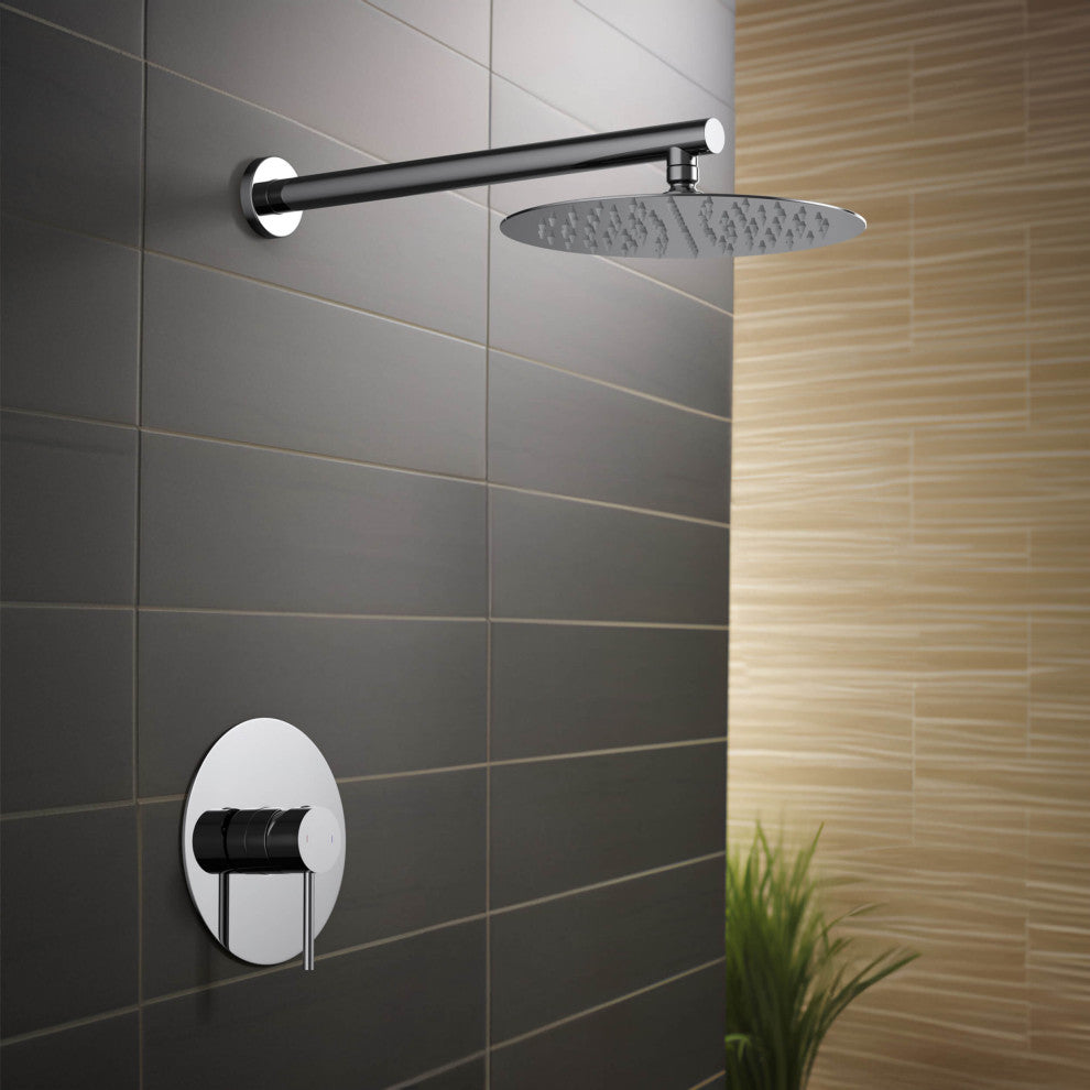 Circular Single Function Shower System, Rough, Valve, Chrome