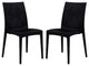LeisureMod Weave Mace Indoor/Outdoor Dining Chair, Armless, Set of 2