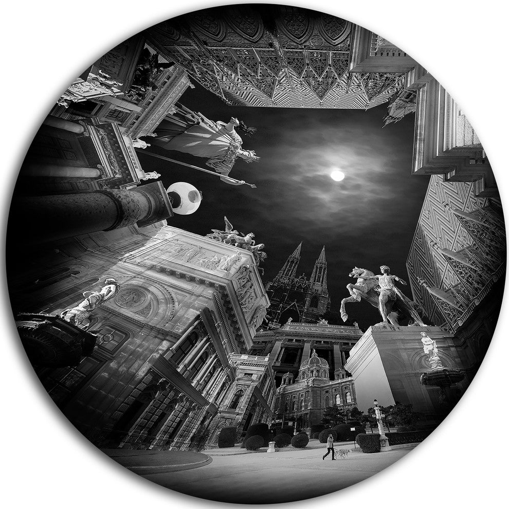 Vienna Top View Collage, Landscape Art Large Disc Metal Wall Art, 11"