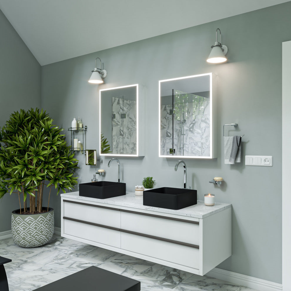 Alfi Brand Abc903-Bm Black Matte 16" Modern Square Above Mount Ceramic Sink