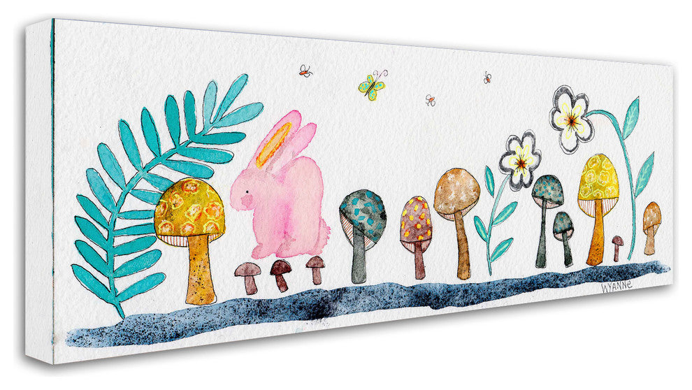 Wyanne 'Simple Pink Bunny' Canvas Art, 47"x20"