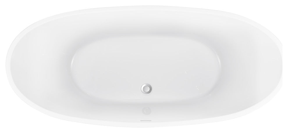 Givingtree 62"Acrylic Double-ended Freestanding Bathtub White Soaking Tub, 66
