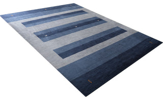 HAND KNOTTED LOOM WOOL ECO-FRIENDLY AREA RUGS-Rectangle,Blue,Contemporary, [Rectangle] 4'x6'
