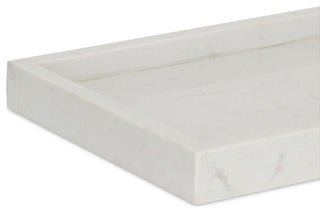 Sarrasseau White Natural Marble Tray With Raised Rim