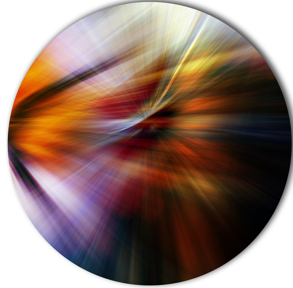 Red Orange Fusion Of Hues, Abstract Digital Art Round Wall Art, 23"