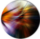 Red Orange Fusion Of Hues, Abstract Digital Art Round Wall Art, 23"