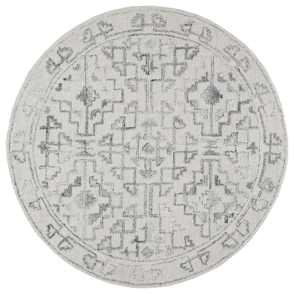 Safavieh Couture Abstract Collection, ABT619 Rug, Taupe/Black, 6' Round