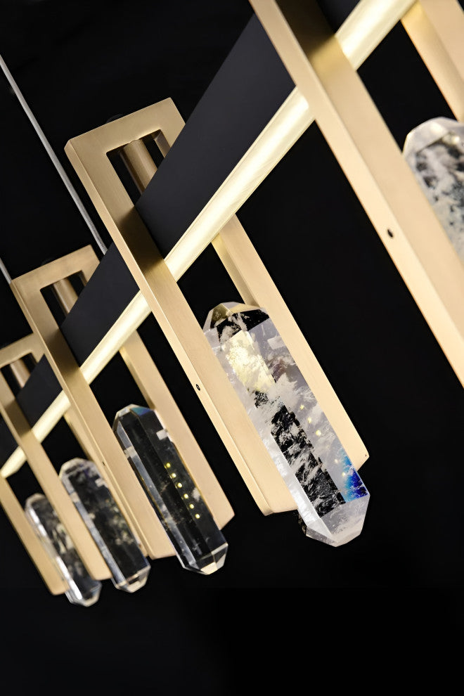 Finale Ligure | Postmodern Copper Crystal Pendant Lamp, 1 Light