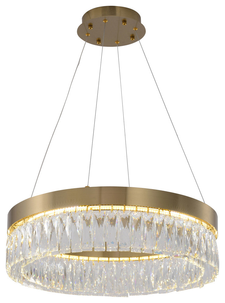 Bethel International FT94C24G 1-Light LED Chandelier, Gold
