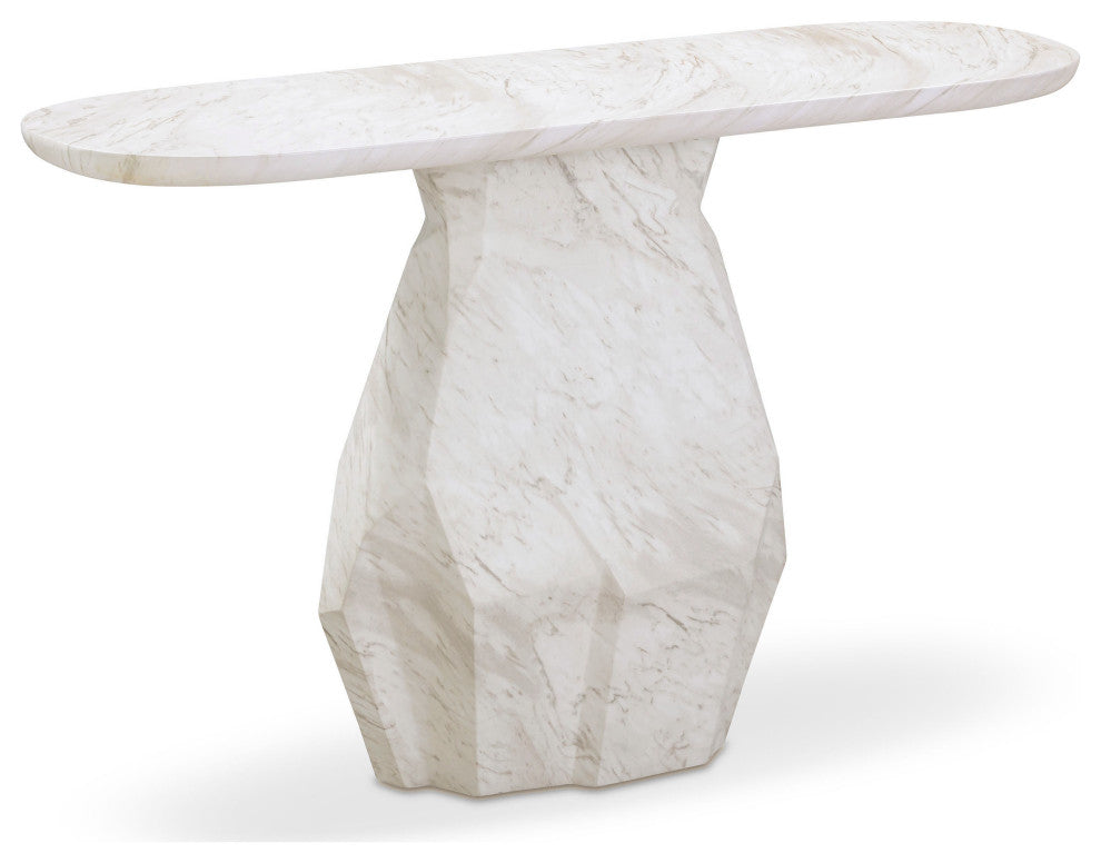 Esme Faux Marble Indoor/Outdoor Long Console Table