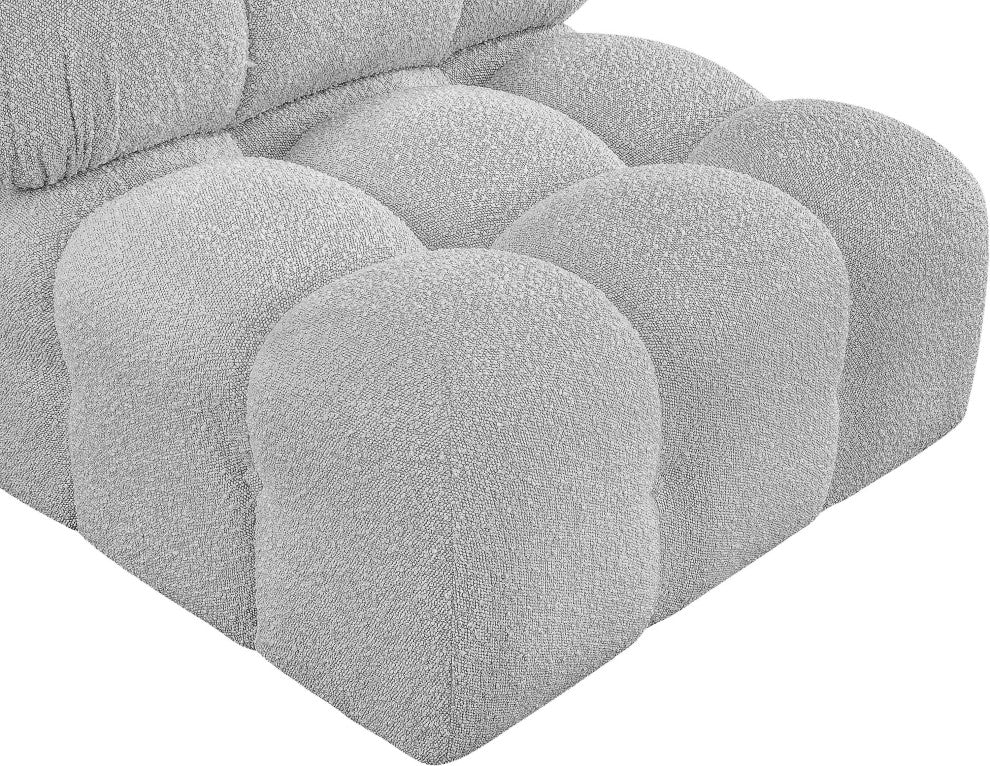 Ames Boucle Fabric Modular Chair, Grey, Armless Chair