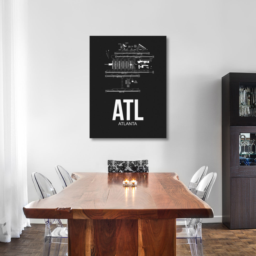 "ATL Atlanta Airport Black" Fine Art Print