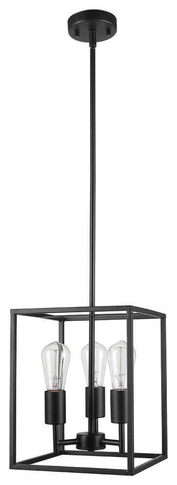 Heath 3-Light Matte Black Convertible Flush Mount Ceiling Light Chandelier