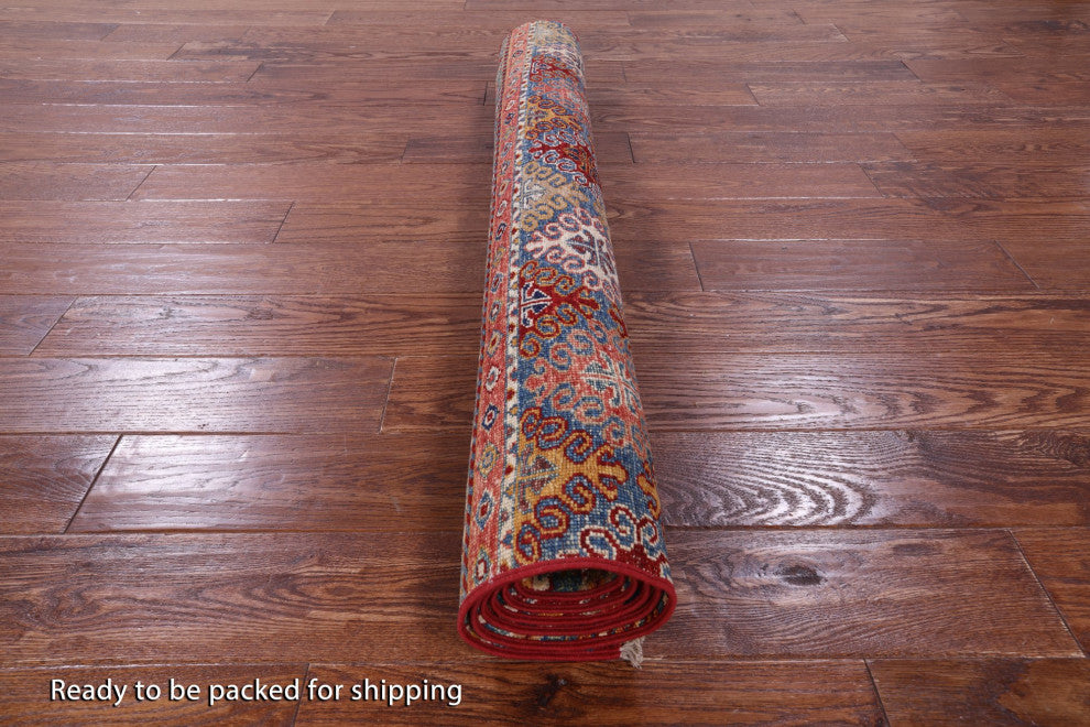 4' 0" X 6' 1" Handmade Super Kazak Khorjin Wool Rug - Q12310