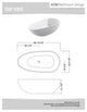 ADM Oval Freestanding Bathtub, Matte Red Exterior/White Interior, 66.9"