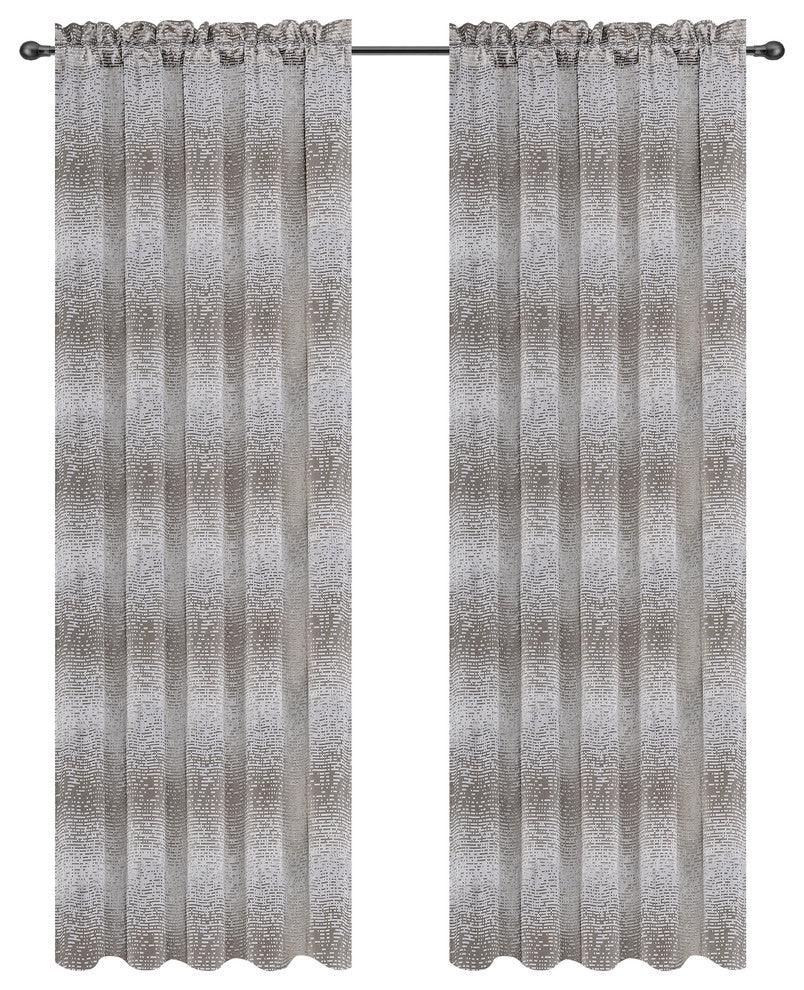 Jacquard Metro Drapery Curtain Panels, Natural, 50"x63", Set of 2