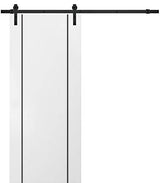 Sturdy Barn Door 42 x 96 | Planum 0016 White Silk with  | 8FT
