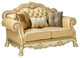 Emma Mason Signature Kiwi Loveseat w/ 3 Pillows in Gold Patina