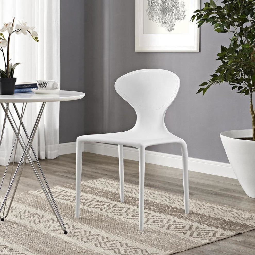 Modern White Draw Dining Side Chair