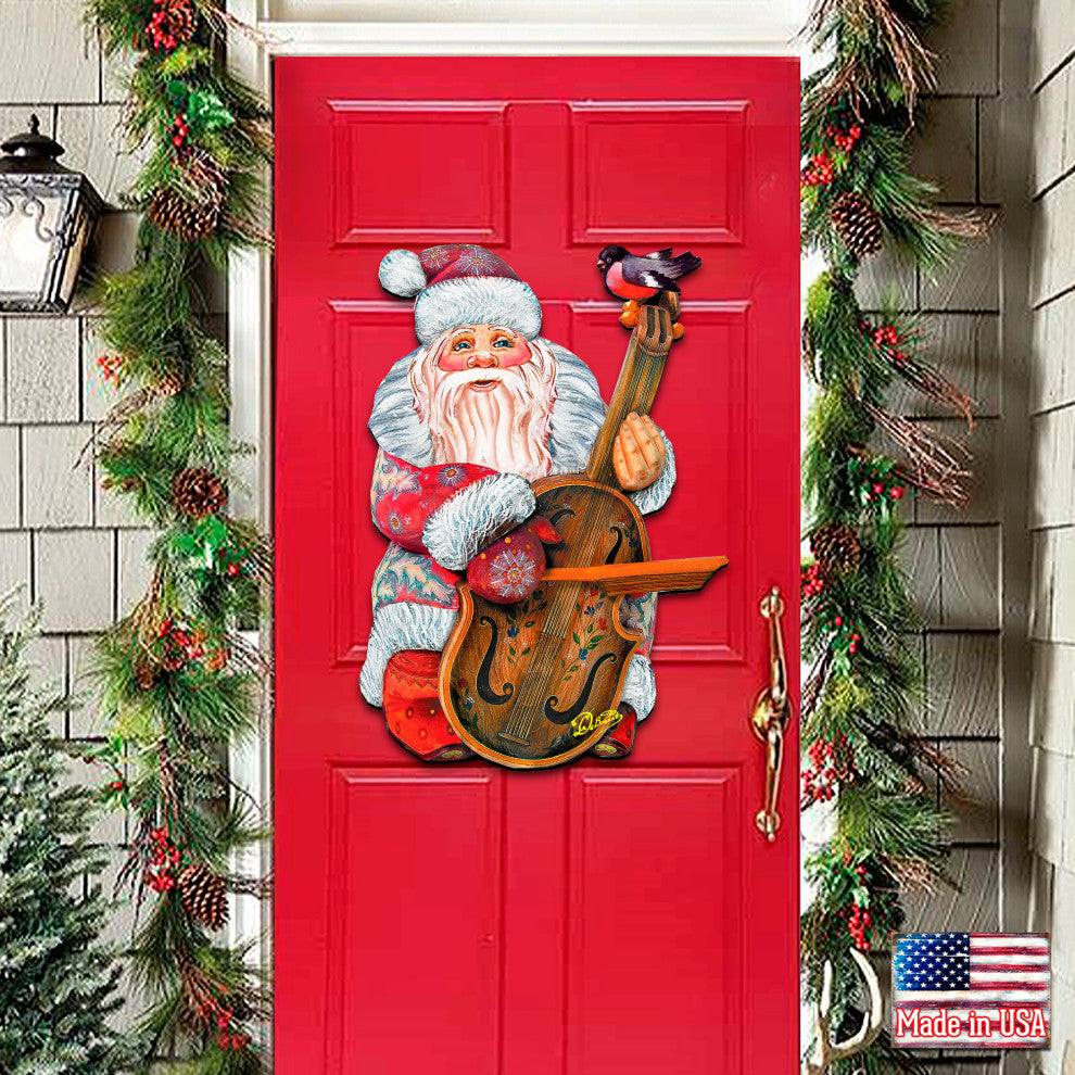 Violin Santa Door Hanger