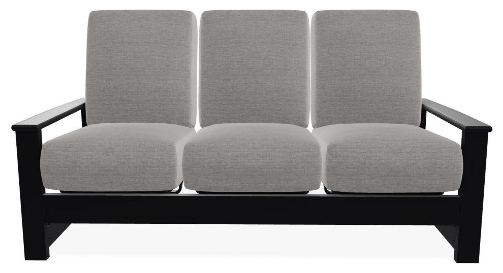 Leeward Deep Seat 3-Seat Outdoor Sofa, Graystone/Black