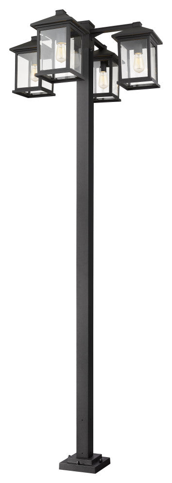 Portland 4-Light Outdoor Post Mounted Fixture Light In Black