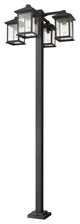 Portland 4-Light Outdoor Post Mounted Fixture Light In Black