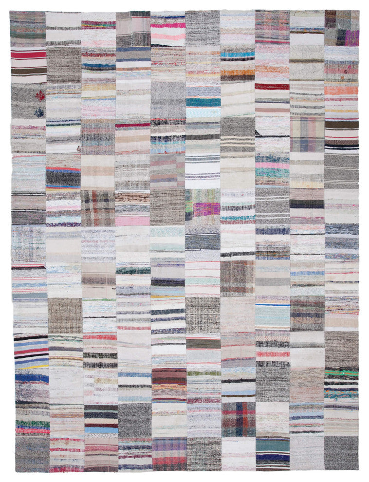 Rug N Carpet - Handmade Oriental 9' 11'' x 13' 2'' Vintage Patchwork Kilim Rug