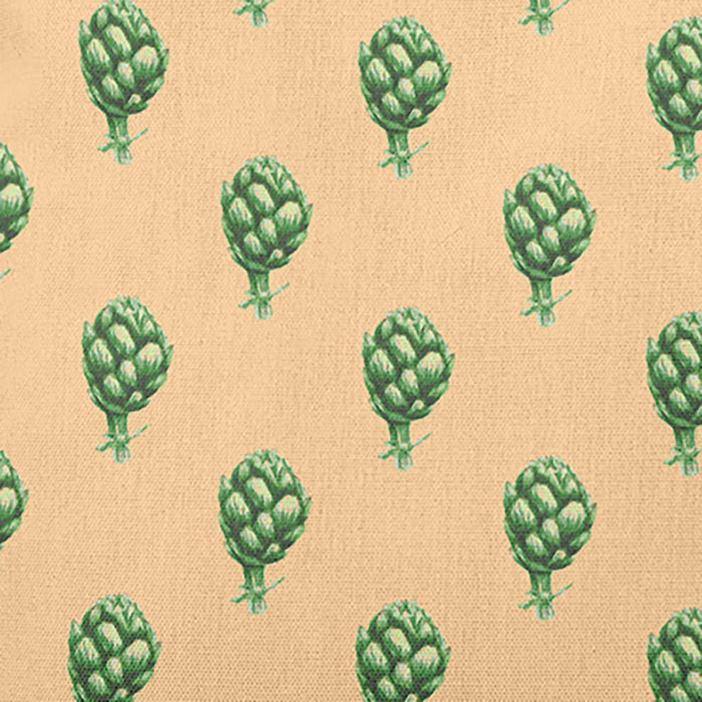 Artichokes Pattern Decorative Throw Pillow, Corn Stalk, 18"x18"
