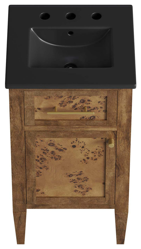 Elysian 18" Wood Bathroom Vanity - Black Brown