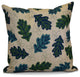 Retro Leaves Floral Print Pillow, Blue, 20"x20"