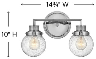 Hinkley Poppy Small Two Light Vanity, Chrome